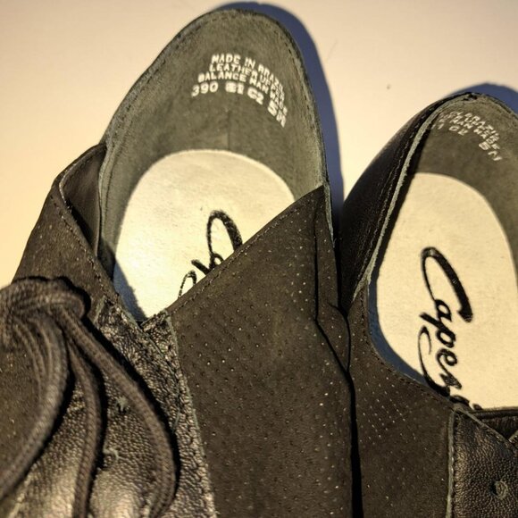 Capezio dance jazz shoes new vintage black leather size 5 made in Brazil - Picture 3 of 3